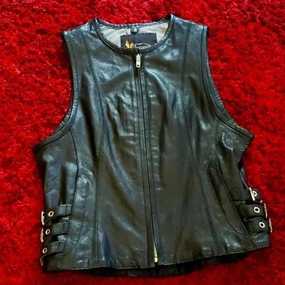 X ELEMENT Vintage Leather Motorcycle Vest Small - Picture 1 of 7